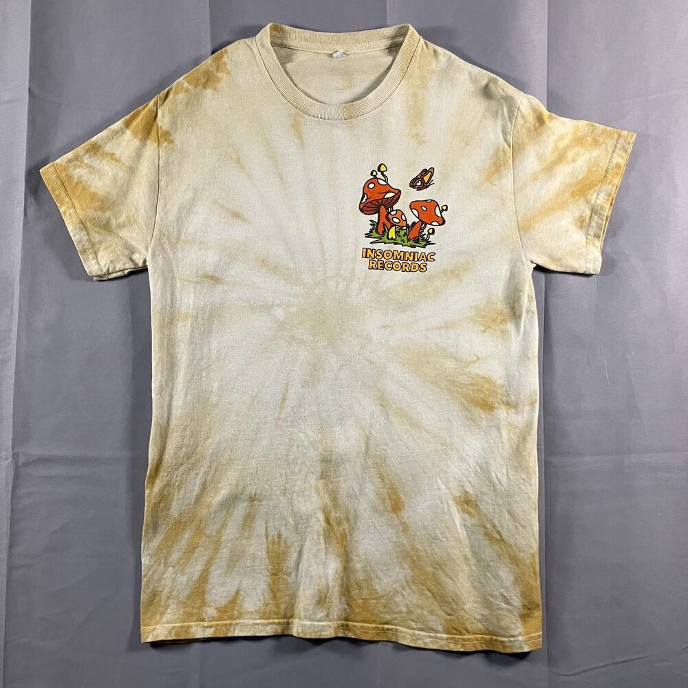 Insomniac Records Tie Dye Mushroom Graphic T-Shirt Men’s Small Festival Rave‎